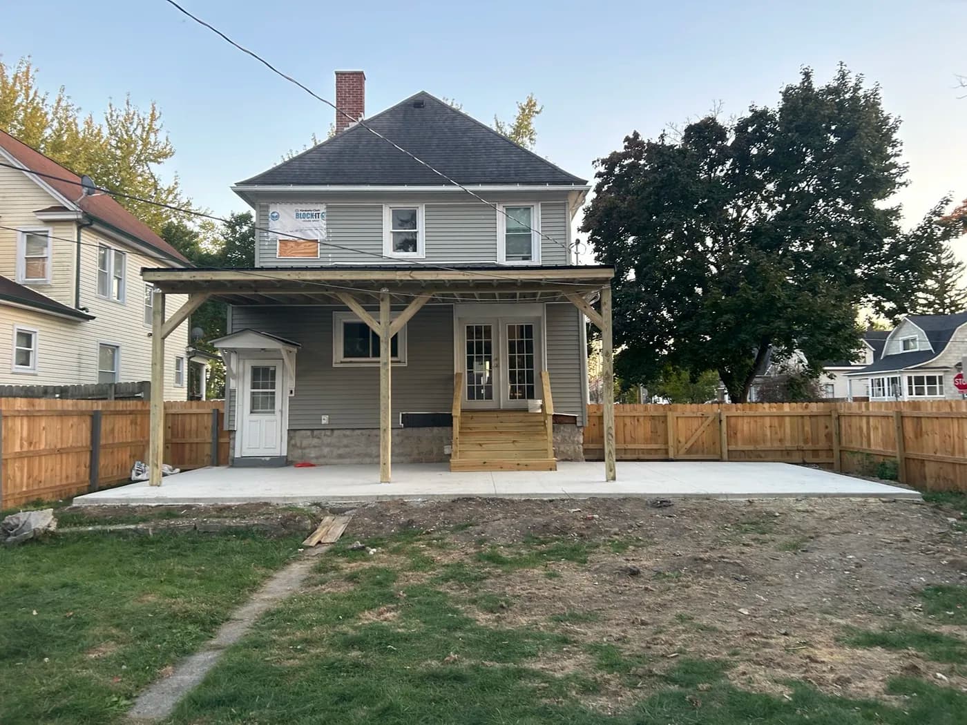 Complete porch and concrete patio renovation on a residential home
